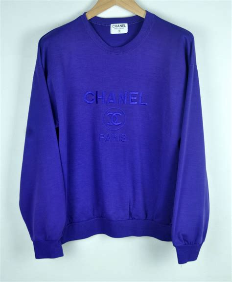 chanel vintage sweatshirt|chanel embroidered sweatshirt.